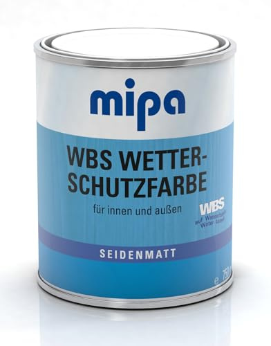 MIPA WBS Wetterschutzfarbe universell einsetzbar, seidenmatt, RAL 6002, 750 ml