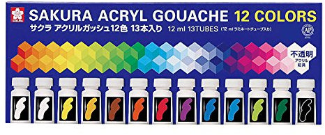 The laminate 13 in tube 12 color acrylic gouache (japan import)