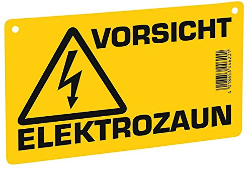 Kerbl Warnschild f. Weidezaun (Neutral), beids. Bedruckt, 20 cm x 12 cm, gelb