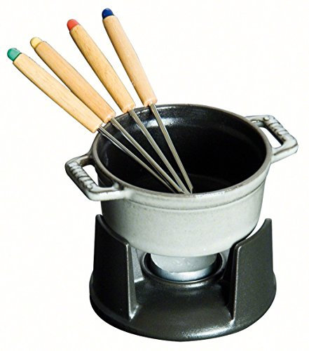 Staub Fonte 1400418 Service à Fondue Chocolat Gris Graphite 10 cm