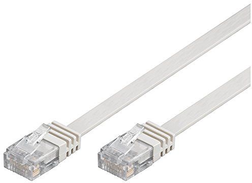 Goobay 93365 CAT 5e Flach-Patchkabel, U/UTP, Weiß - CCA Kupfergemisch, , 20.00m Kabellänge