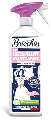 JACQUES BRIOCHIN - Le détachant au savon noir avant lavage - Spécial taches grasses et difficiles - 97% d'origine naturelle - Ecocert - Prêt à l'emploi - Fabrication Française - Pulvérisateur - 500ml