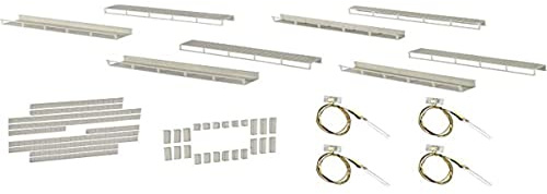 Viessmann 6045 - Startset Etageninnenbeleuchtung, 8 Schienen, 4 Verschiedene Größen, 4 LEDs weiß