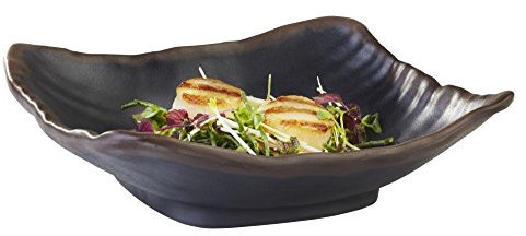 APS 84.114 MARONE Schüssel, Melamin, schwarz mit braunem Rand, 23,5 x 23,5 x 6,5 cm, 0,7 ltr