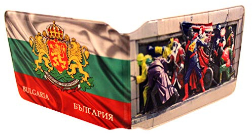 (80+ Designs) Bus Pass Wallet Credit Travel Rail Ticket Card Holder for Oyster Zip Business ID Card - Bifold - Party Bag Gift School Leaver (Bulgaria)