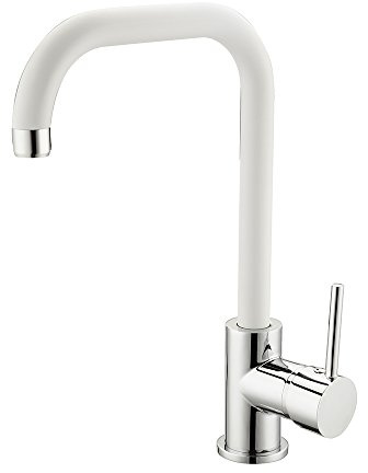 Idro Bric SCARUB0831BS Miscelatore Lavello Florida, Bocca Alta, Grigio/Bianco