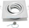 Porta faretti quadrato orientabile da incasso Alluminio spazzolato portafaretto con ghiera blocca faretti attacco GU10 in ceramica incluso