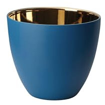 ASA Lights Windlicht, Porzellan, Blau, 6,4 cm Höhe / 7,2 cm Durchmesser