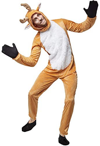 dressforfun 900545 - Rasantes Rentier, Unisex Overall aus Plüschstoff mit Schwanz (175| Nr. 302516)