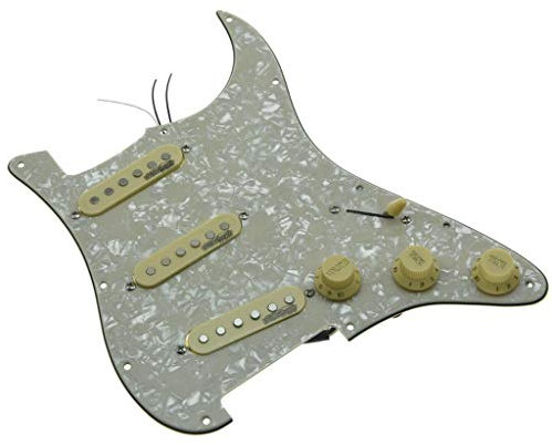 KAISH Aged Pearl Loaded Electric Guitar Pickguard Prewired Pickguard with Wilkinson Pickups for USA/Mexico FD Stratocaster