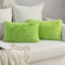 MIULEE 2er Set Kissenbezüge Künstlich Pelz Sofakissen Dekorative Dekokissen Kuschelkissen Plüschkissen Kuschelig Couchkissen Superweich Kissen Flauschig Kissenbezug für Sofa 30x50 cm Grün