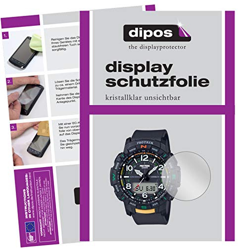 dipos 2x Displayschutzfolie klar für Casio PRT-B50 Pro Trek