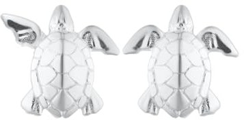 Lily Charmed - Schildkröten-Ohrstecker aus 925er Sterlingsilber oder mit 18 Karat vergoldeten Ozean-Ohrringen, Metall