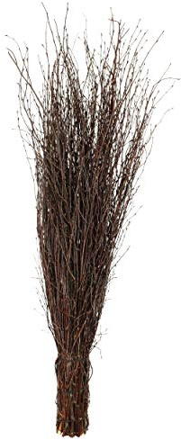 Agrarflora Strauchbesen aus Birkenreisig - Handgefertigt und 3-Fach gebunden, Reisigbesen, Hexenbesen, Reiserbesen, Kehrbesen aus Birkenzweigen, Birkenbesen für Haus & Garten - 1 Stück