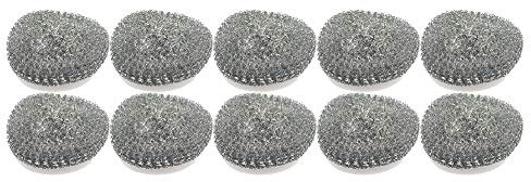 Stainless Steel Wool Brush - Pack of 10 - Wire Metal Sponge for Dish Scouring Scrubber Pads