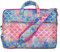 TaylorHe 15.6 inch 15 inch 16 inch Poly Canvas Laptop Shoulder Bag with Patterns, Side Pockets Handles and Detachable Strap Mermaid Scale Blue Pink