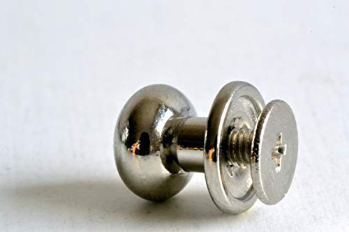 10x Buchschrauben/Schraubnieten/Gürtelschrauben/Farbe, Form und Größe wählbar/Versand aus Deutschland (12mm, silber rund)