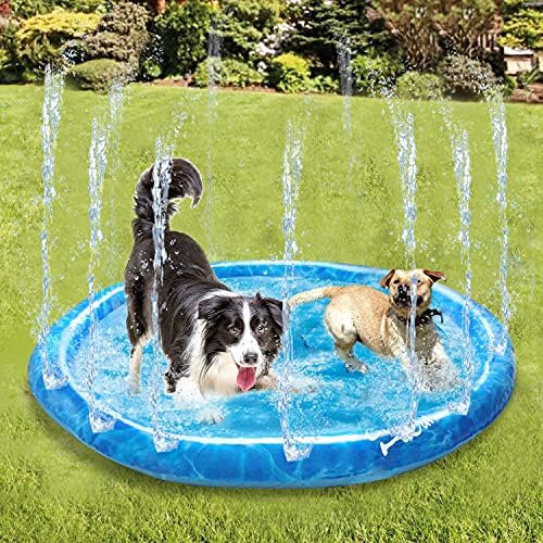 ALL FOR PAWS Tappetino per irrigatore per cani, tappetino da gioco per spruzzi d'acqua, tappetino da gioco estivo per esterni, giardino estivo, tappetino da gioco per bambini e animali domestici, 130