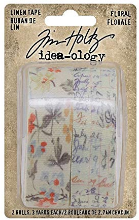 Tim Holtz Idea-Ology Linen Tape 1 X3yd 2/Pkg-Floral