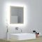 vidaXL Espejo de Baño con LED Inodoro Aseo Muebles Mobiliario Decoración Adorno Habitación Moderno Madera y Acrílico Contrachapada Roble Sonoma