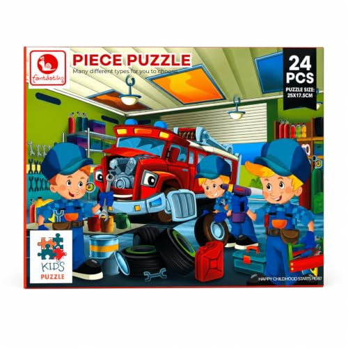 Feuerwehrwerkstatt Kinderpuzzle | 24 Teile | Legespiel ab 3 Jahren