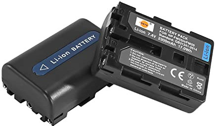 DSTE 2pcs NP-FM50 NP-FM30 NP-FM55H Li-ion Batteries compatibles avec Sony CCD-TR108 CCD-TR208 CCD-TR748 CCD-TRV106 CCD-TRV107 CCD- DCR-PC105 DCR-PC110 DCR-PC115