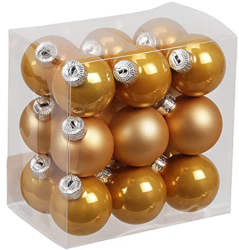 Kleine Baumkugeln aus Glas Ø 2 cm/2,5 cm/3 cm - Christbaumkugeln Baumschmuck Christbaumschmuck Weihnachtsbaumschmuck Weihnachtsbaumkugeln (3 cm, Safran)