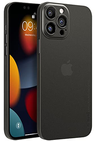 memumi Case per iPhone 13 Pro Max, Ultra Slim 0.3 mm Cover per iPhone 13 Pro Max 2021, Finitura Opaca Extra Sottile Cover, Anti-Graffio e Resistente alle Impronte Digitali Custodia - Translucent-Black