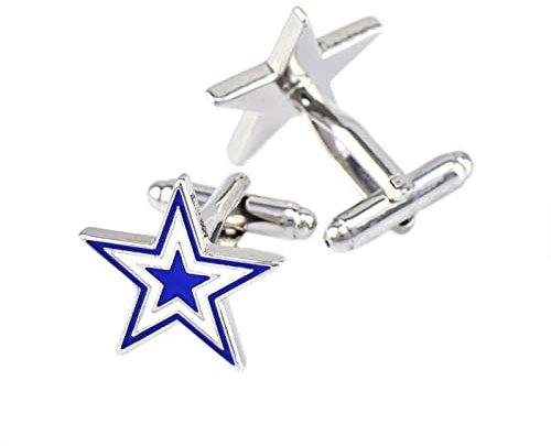 Lieson Manschettenknöpfe Lustig Herren, Manschettenknopf Blau Pentagramm Cufflinks für Hemd Hochzeit Geburtstag Geschenk