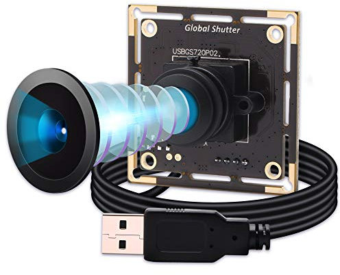 G Fisheye Global Shutter USB Camera Module,1MP 60FPS Monochrome USB Webcam 720P HD Mini Camera Module,Tiny USB Cameras High Speed OTG UVC Linux USB2.0 720P Mini Camera for Windows/Android/Mac OS