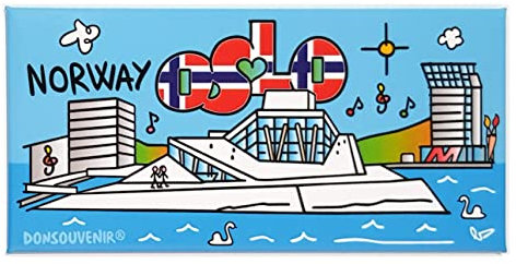 DONSOUVENIR Oslo Norwegen Munch Magnet, Art Nouveau, 12 cm, 1 Stück, Kunststoff