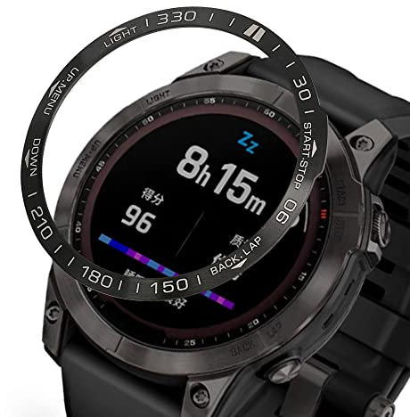 kwmobile Schutzring kompatibel mit Garmin Fenix 7 Fitnesstracker - Bezel Ring Lünette in Schwarz Silber