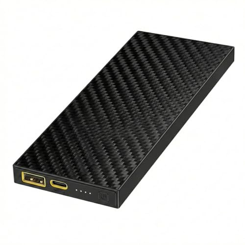 NITEBEAM SSB10K 10000mAh Portable Charger Carbon Fiber Solid-State Power Bank, Ultra-Slim 1.1cm, Lightweight 175g, Safe & Durable External Battery for Phone, Android, Travel