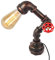 Tischlampe-Retro-Industrie-Steampunk-Nachtlicht E27 220 V / 50 Hz Holztischlampe, Vintage-Schreibtischlampen für Schlafzimmer, Wohnzimmer, Zuhause, Kunstausstellung, Café, Studio (C-18*25cm)