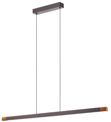 EGLO LED Pendelleuchte Esstisch Lisciana, Hängelampe für Wohnzimmer und Esszimmer, FSCM70HB, Esszimmerlampe aus Aluminium in braun und Holz in Walnuss-Optik, Lampe hängend warmweiß, 87,5 cm