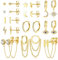 JeweBella 12Pairs Dangle Hoop Earrings for Women Stainless Steel Mini Star Moon Hanging Hoop Earrings Hypoallergenic Gold Chain Hoop Earring Set Zircon Bar Studs Earrings Gold/Silver