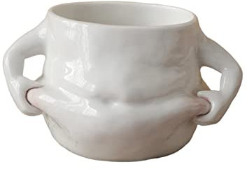 Tasse à café en céramique créative Tasse à Eau Cadeau nouveauté Blanc Durable Mignon avec poignées Pincer Le Ventre drôle pour Club Mariage Bureau