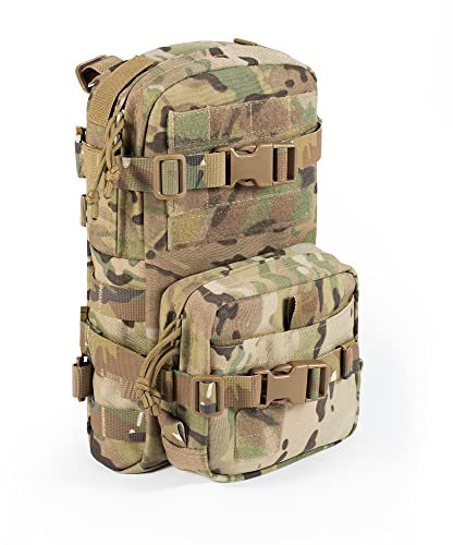 CLTAC Taktischer kleiner MOLLE-Trinkrucksack, Outdoor-Wasserblase, Tragetasche mit IFAK Med Tasche für Weste, Rucksack