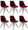 Kick Collection 6er Set Esszimmerstühl Velvet - Samt - Rot - Modern und Hochwertig - Hochwertige Materialien - Erhältlich in vielen Farben