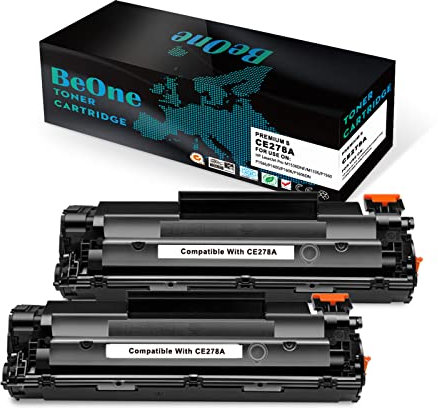 BeOne 2X 78A CE278A Tonerkartusche Kompatible für HP Laserjet Pro M1536 MFP M1536DNF P1560 P1566 P1600 P1606 P1606DN (2 Schwarz)