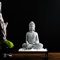ZYWUOY Aquarium-Dekoration aus Kunstharz, sitzender Buddha, Harz, Stein, Zen-Effekt, für den Innen- und Außenbereich