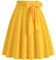 Odizli Rock Damen Knielang Rockabilly Tellerrock Elegant 50er Jahre Vintage Audrey Hepburn A Linie Swing Petticoat Röcke Faltenrock Plisseerock Retro Trachtenrock Festlich Sommerrock Gelb S