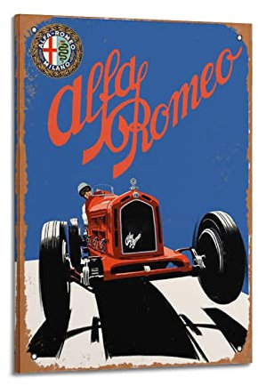 HALOUB Vintage-Rennauto-Poster für Alfa Romeo, dekoratives Gemälde, Leinwand, Wandbilder, Wand- und Kunstbild, Familien-Schlafzimmer, Dekoration, 20 x 30 cm