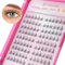 Mlen Diary120pcs Faux Cils Naturel, 10-16MM D Curl Cluster Lashes, Bouquet Cils Volume Russe DIY à la Maison Extensions de Cils Vaporeuses et Moelleuses Réutilisables (Cat Eye Effect Sunflower 132pcs)
