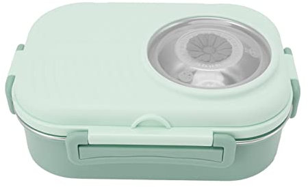 Scatole, Box Termico in Acciaio Inossidabile a Tenuta Stagna da 1450 Ml con Scodella per la Scuola (Verde)