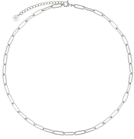 BONNYBIRD® Gliederkette Silber Damen Halskette Ohne Anhänger Edelstahl Glieder Kette