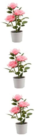 DOITOOL 3st Blumen-solarleuchten Im Freien Dekorative Rose Led-lampe Beleuchteter Künstlicher Rosentopf Solarleuchten Schlafzimmer Rosendekor Dekorative Solarleuchten Sonnenblume Draussen
