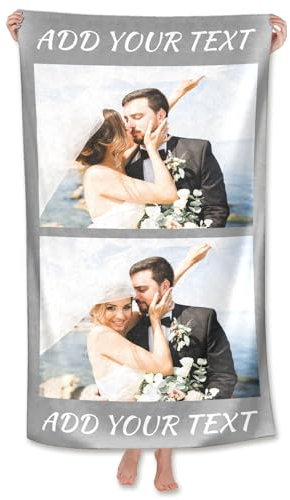 LMQJDZ Personalisiertes Strandhandtuch,Personalisiertes Badetuch mit Foto,Schnell Trocknendes Mikrofaser-Badetuch,für Reisen, Schwimmen, Camping, Urlaub, leichte,Kinder Erwachsene Strandtuch.50x100cm