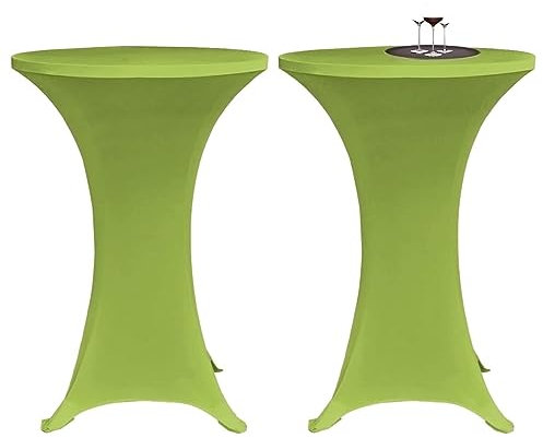 TANZEM Stretch Tischhusse 2 STK, Stehtisch Hussen, Stehtischhussen, Husse Für Stehtisch, Stretchhusse, Bistrotisch Hussen, 70 cm Grün