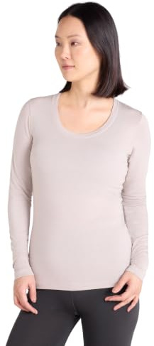 Mountain Warehouse Keep The Heat Isotherm Womens Round Neck Top - Lightweight Ladies Baselayer, Breathable Underlayer - Best for Skiing, Snowboarding Light Beige (Keep The Heat) Women's Size 14